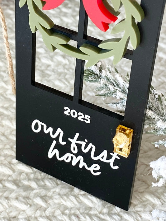 Our First Home – Personalized Christmas Door Ornament