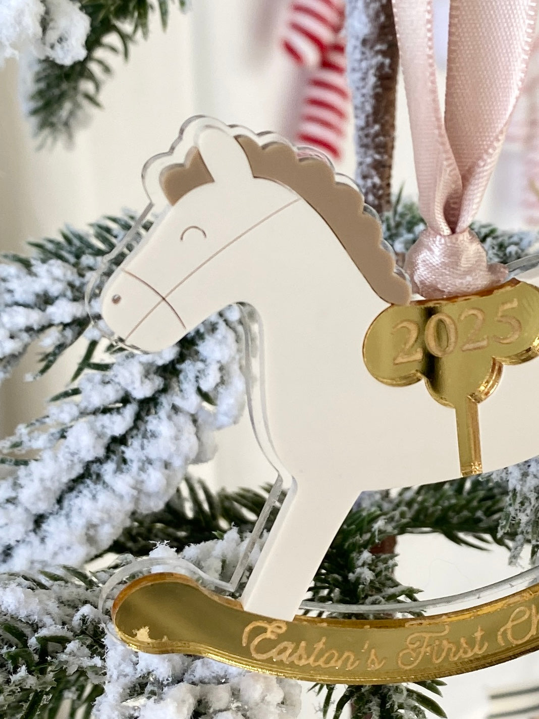 Rocking Horse Keepsake Ornament (Gold or Wood)
