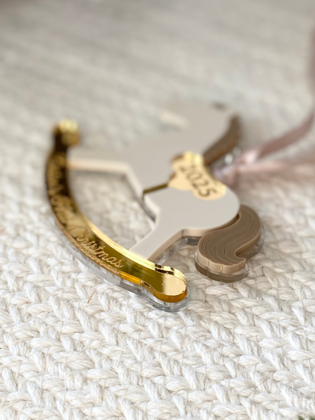 Rocking Horse Keepsake Ornament (Gold or Wood)