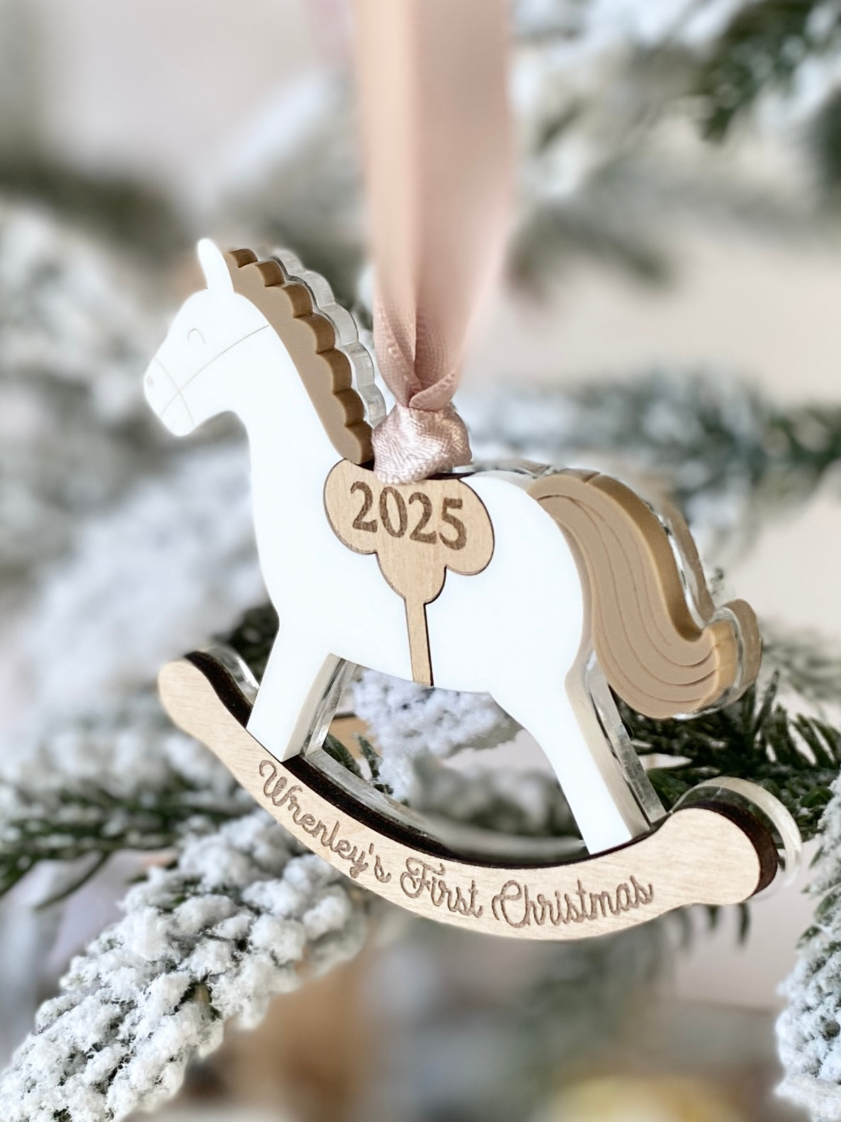 Rocking Horse Keepsake Ornament (Gold or Wood)