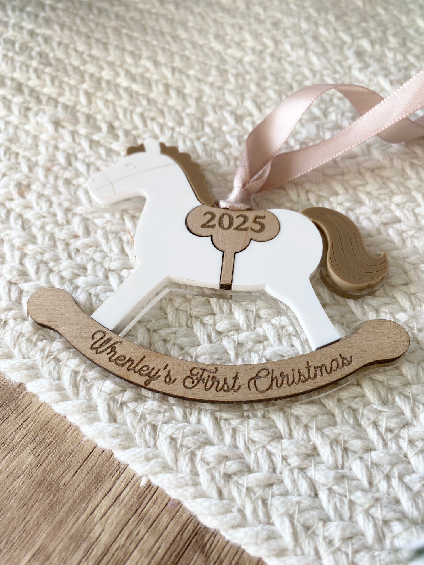 Rocking Horse Keepsake Ornament (Gold or Wood)
