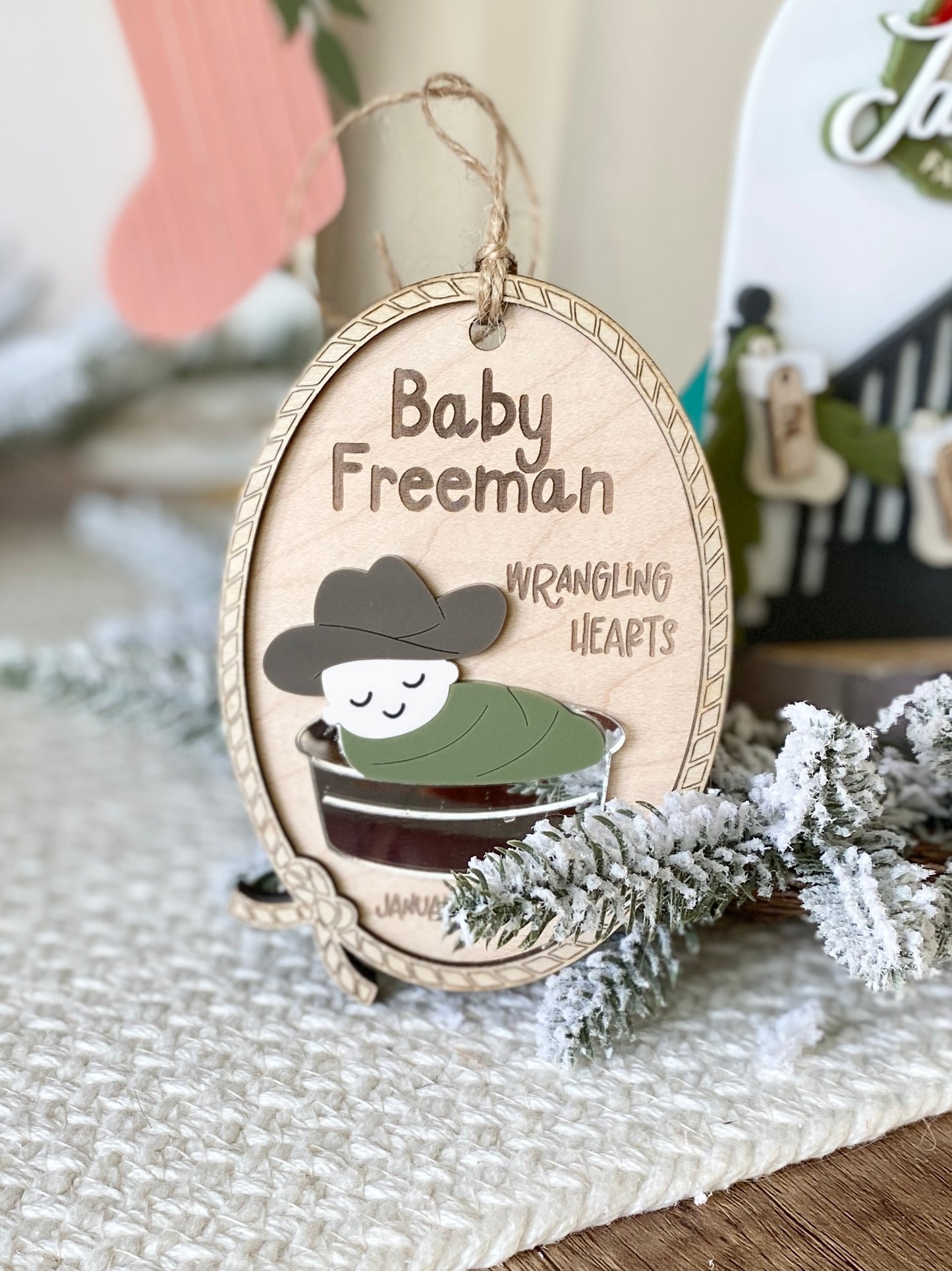 Little Wranglers – Personalized Baby’s First Christmas Ornament