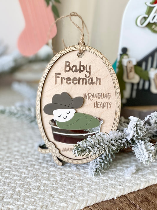 Little Wranglers – Personalized Baby’s First Christmas Ornament