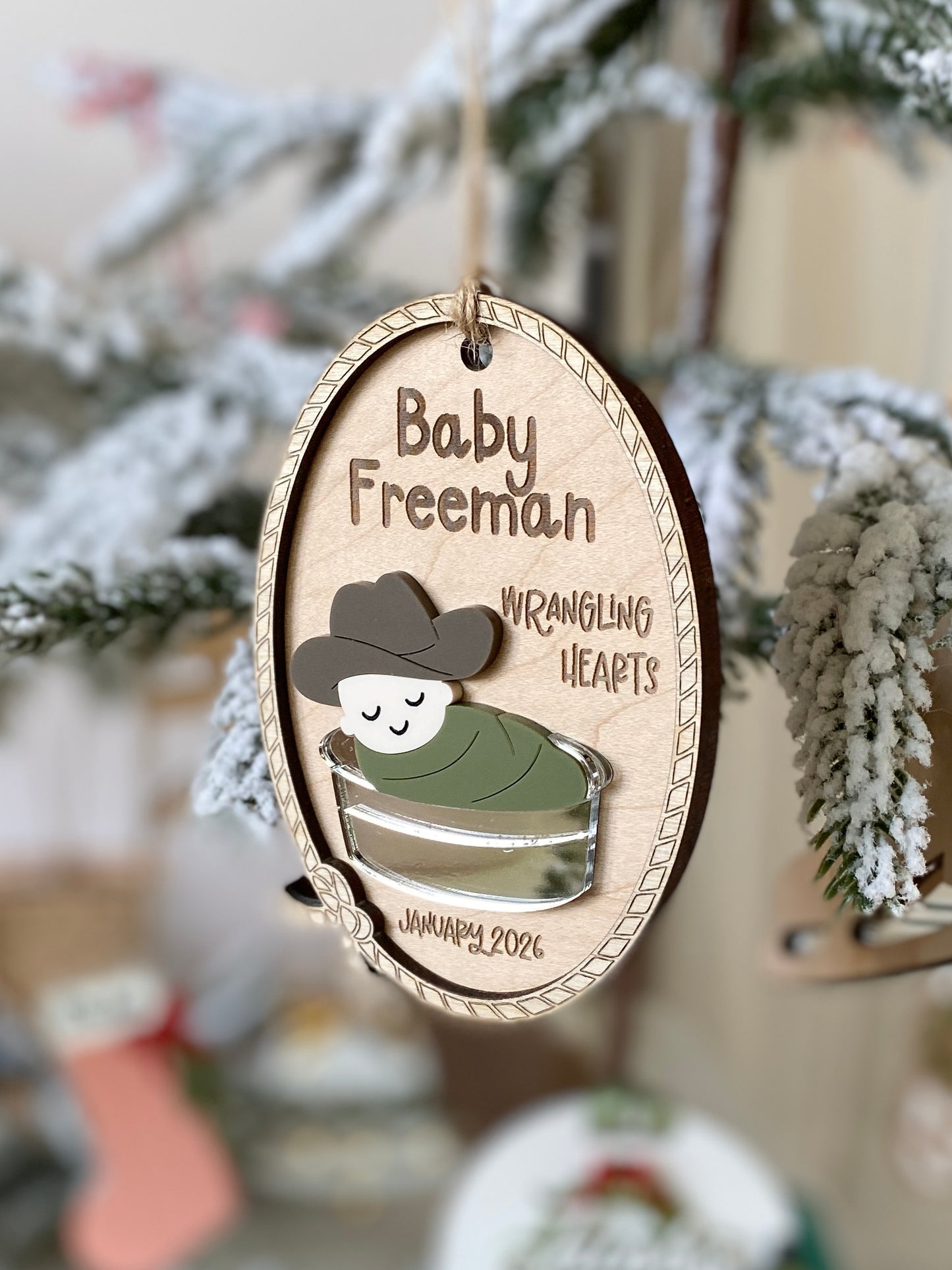 Little Wranglers – Personalized Baby’s First Christmas Ornament