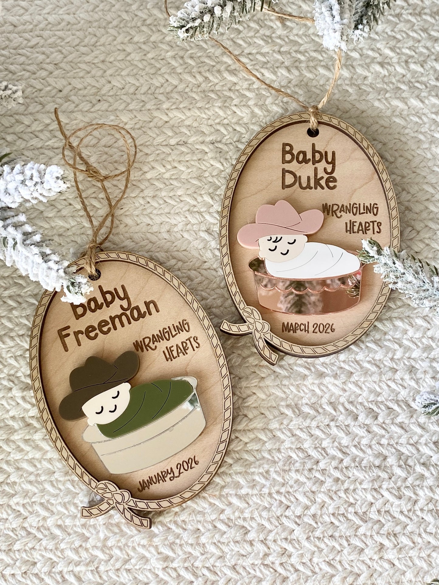 Little Wranglers – Personalized Baby’s First Christmas Ornament