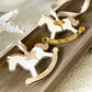 Rocking Horse Keepsake Ornament (Gold or Wood)