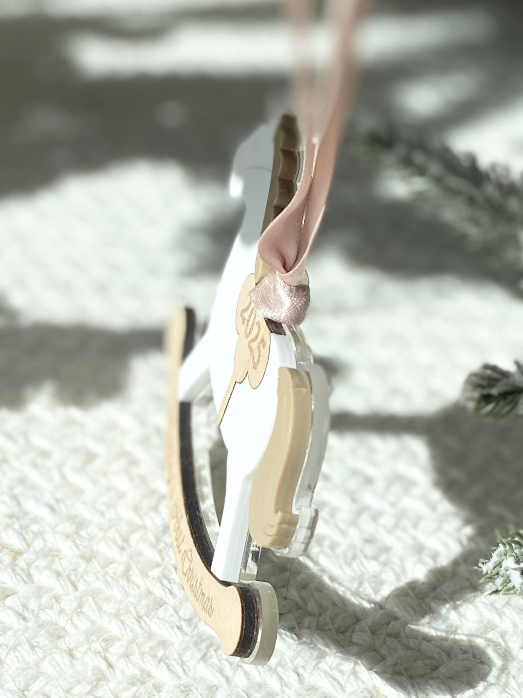 Rocking Horse Keepsake Ornament (Gold or Wood)