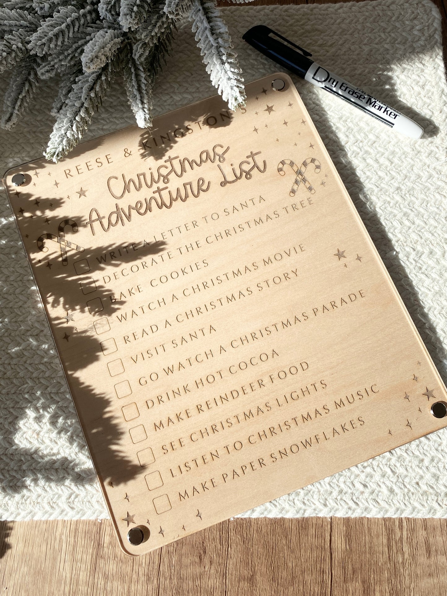 Our Christmas Adventures – Personalized Dry Erase Board