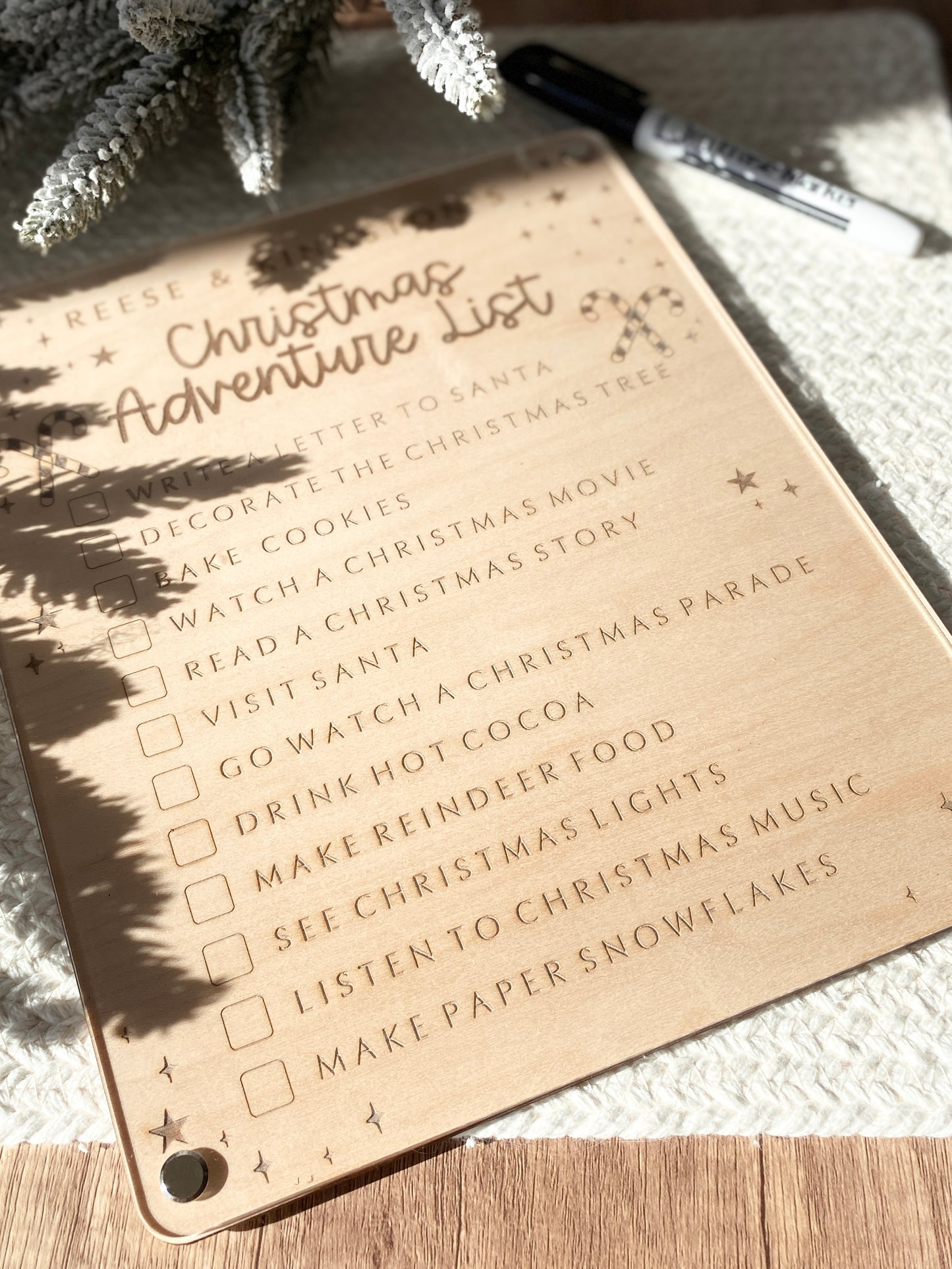 Our Christmas Adventures – Personalized Dry Erase Board