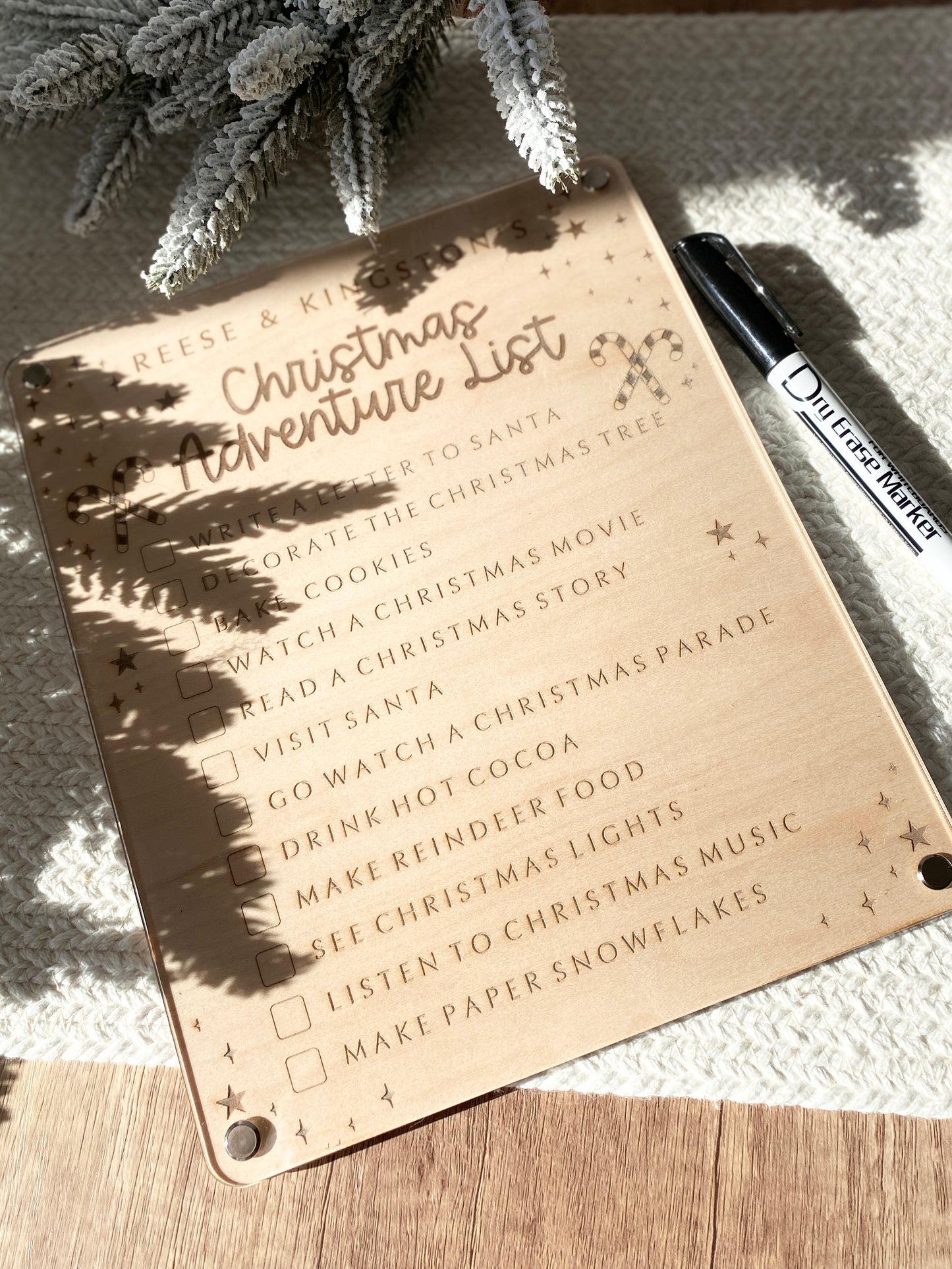Our Christmas Adventures – Personalized Dry Erase Board