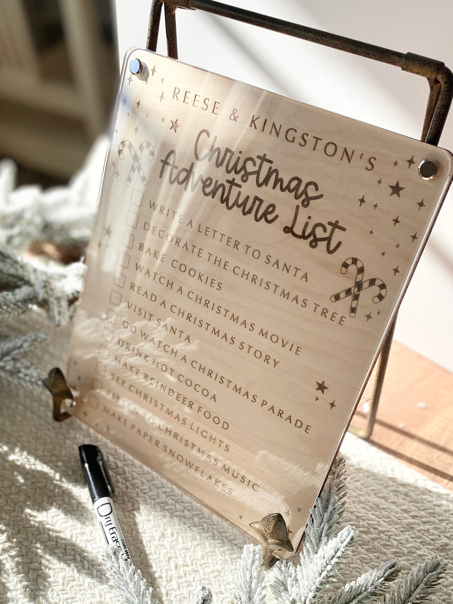 Our Christmas Adventures – Personalized Dry Erase Board