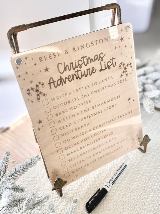 Our Christmas Adventures – Personalized Dry Erase Board