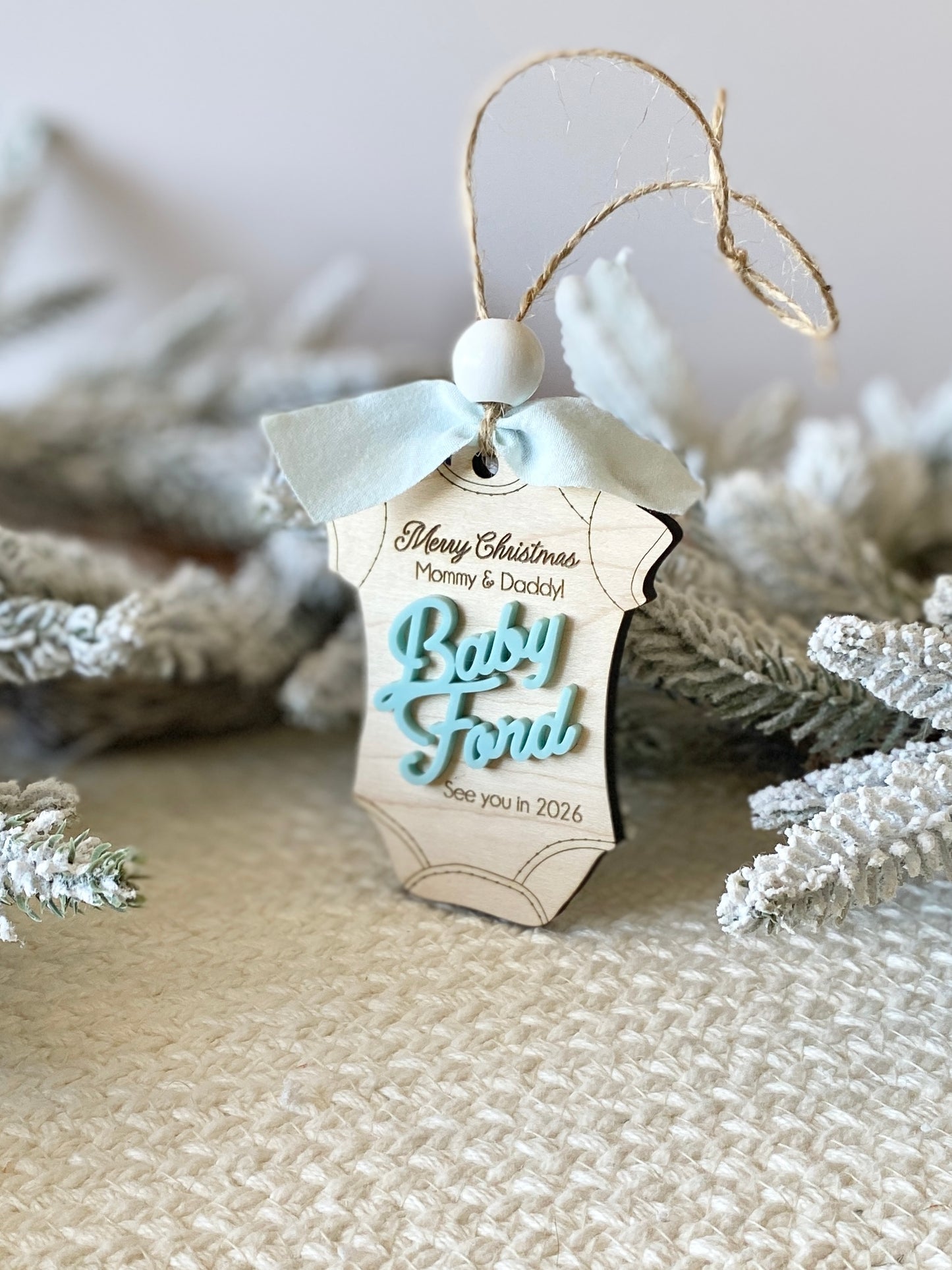 Merry Christmas Mommy & Daddy – Baby Announcement Ornament