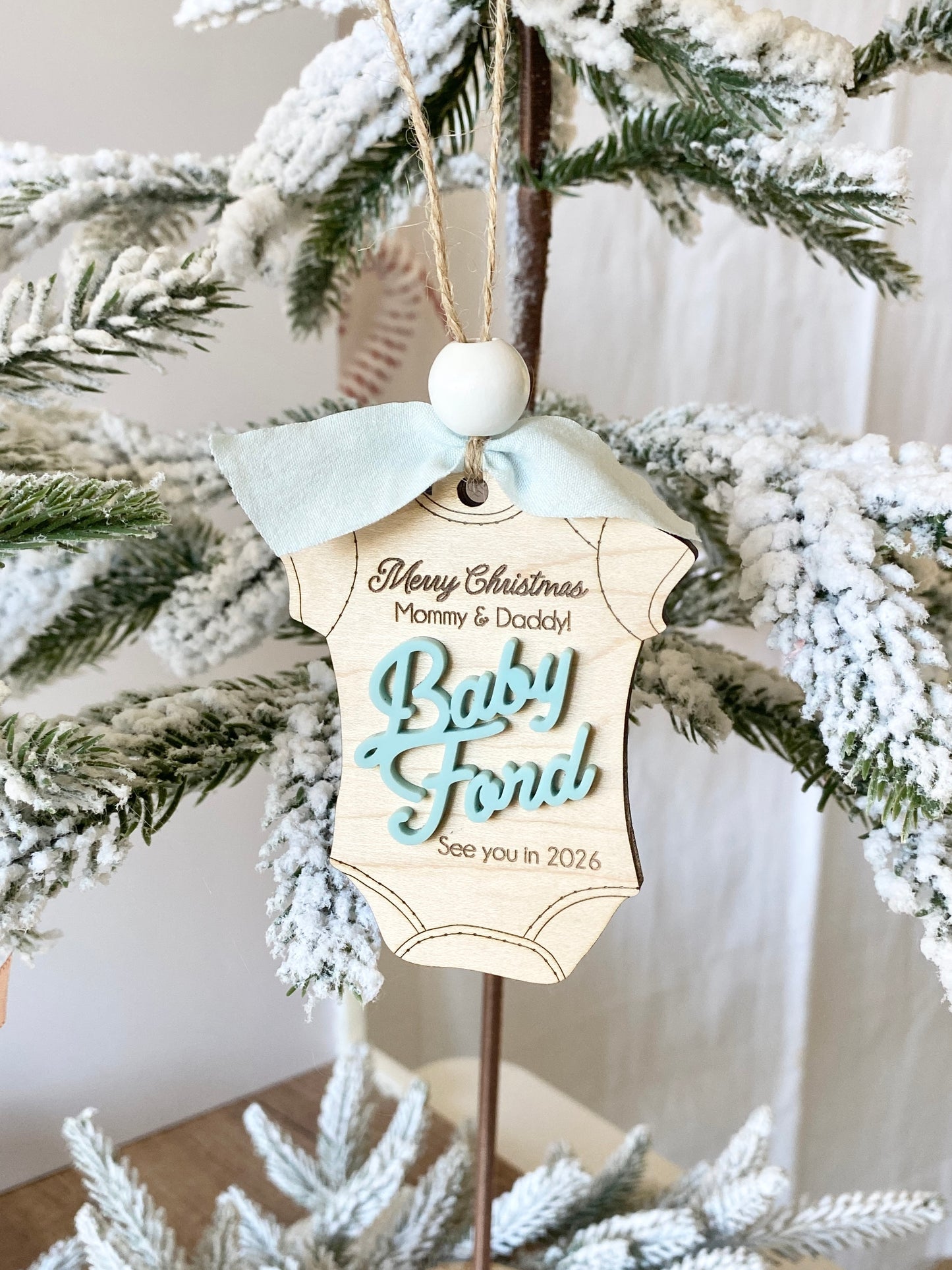 Merry Christmas Mommy & Daddy – Baby Announcement Ornament