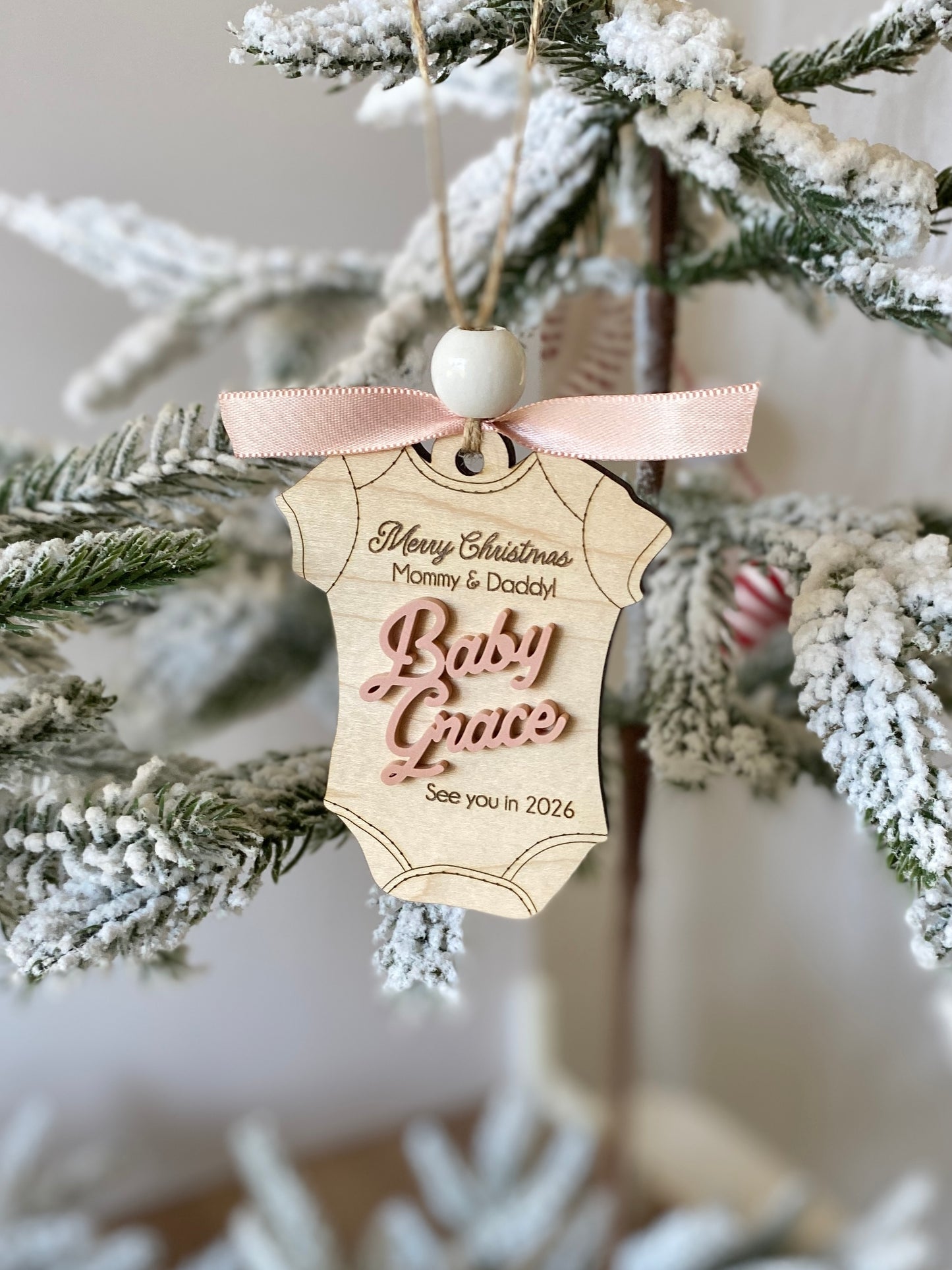 Merry Christmas Mommy & Daddy – Baby Announcement Ornament