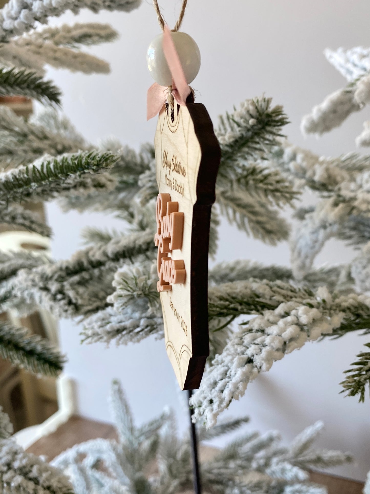 Merry Christmas Mommy & Daddy – Baby Announcement Ornament
