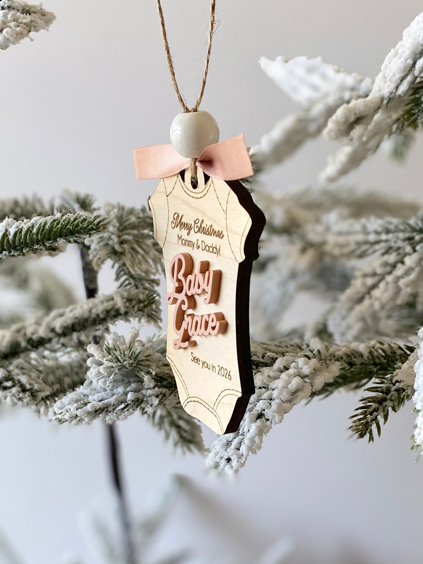 Merry Christmas Mommy & Daddy – Baby Announcement Ornament