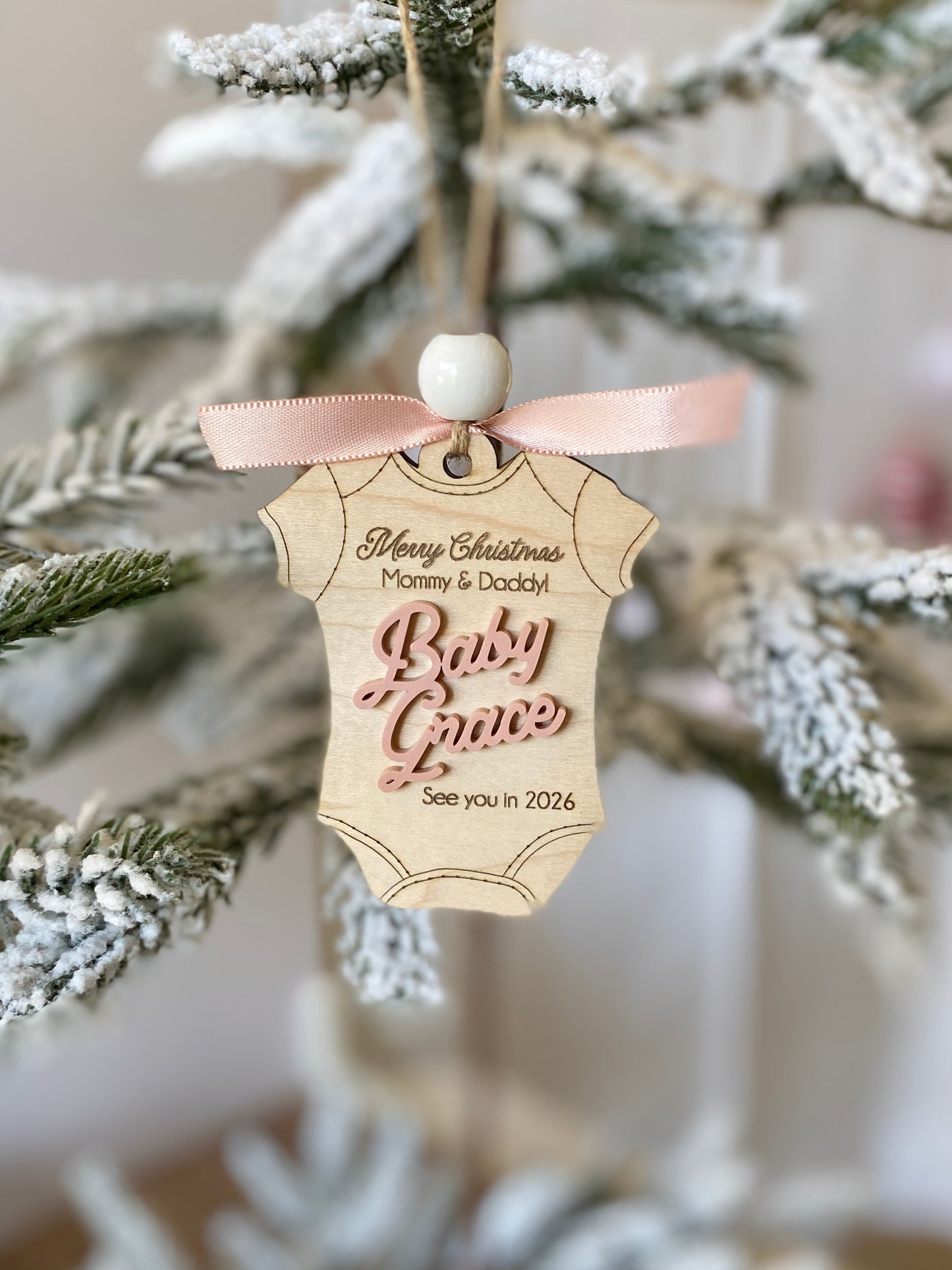 Merry Christmas Mommy & Daddy – Baby Announcement Ornament