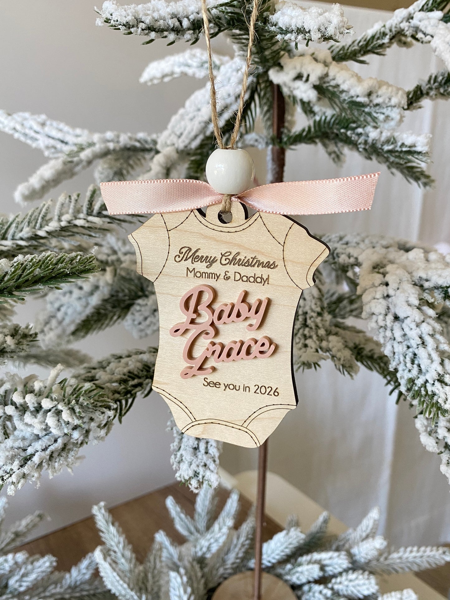 Merry Christmas Mommy & Daddy – Baby Announcement Ornament