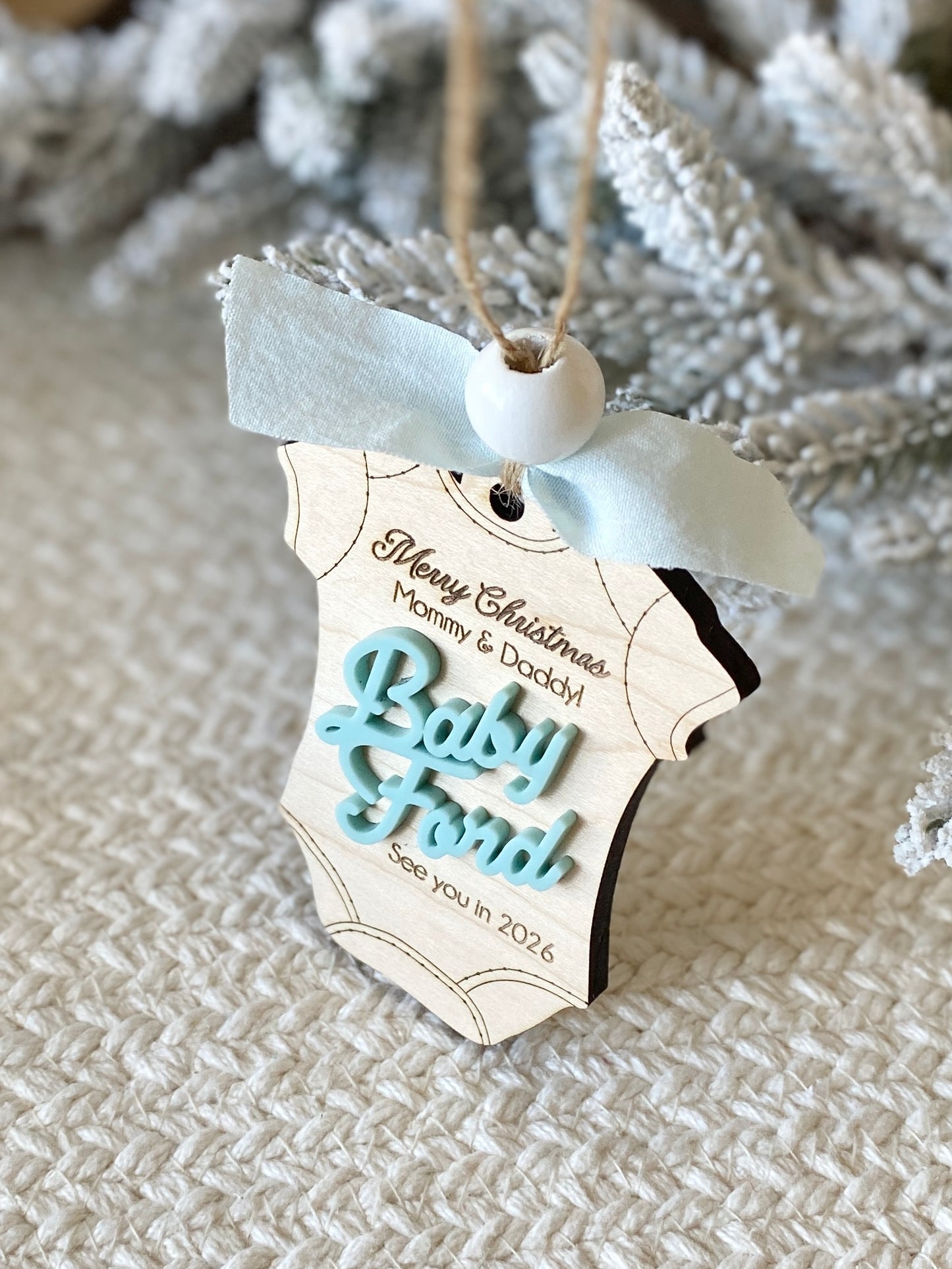 Merry Christmas Mommy & Daddy – Baby Announcement Ornament