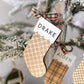 Classic Plaid Stocking Ornament + Tag