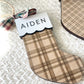 Classic Plaid Stocking Ornament + Tag