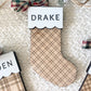 Classic Plaid Stocking Ornament + Tag