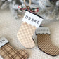 Classic Plaid Stocking Ornament + Tag
