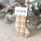 Classic Plaid Stocking Ornament + Tag