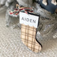 Classic Plaid Stocking Ornament + Tag