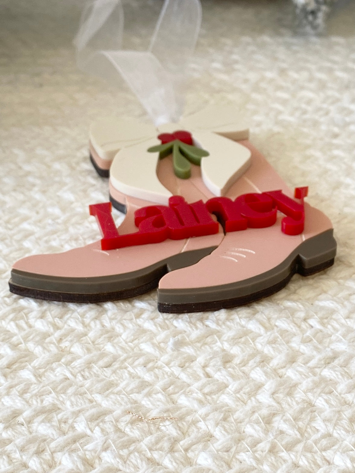 Cowboy Christmas Boots Personalized Ornament