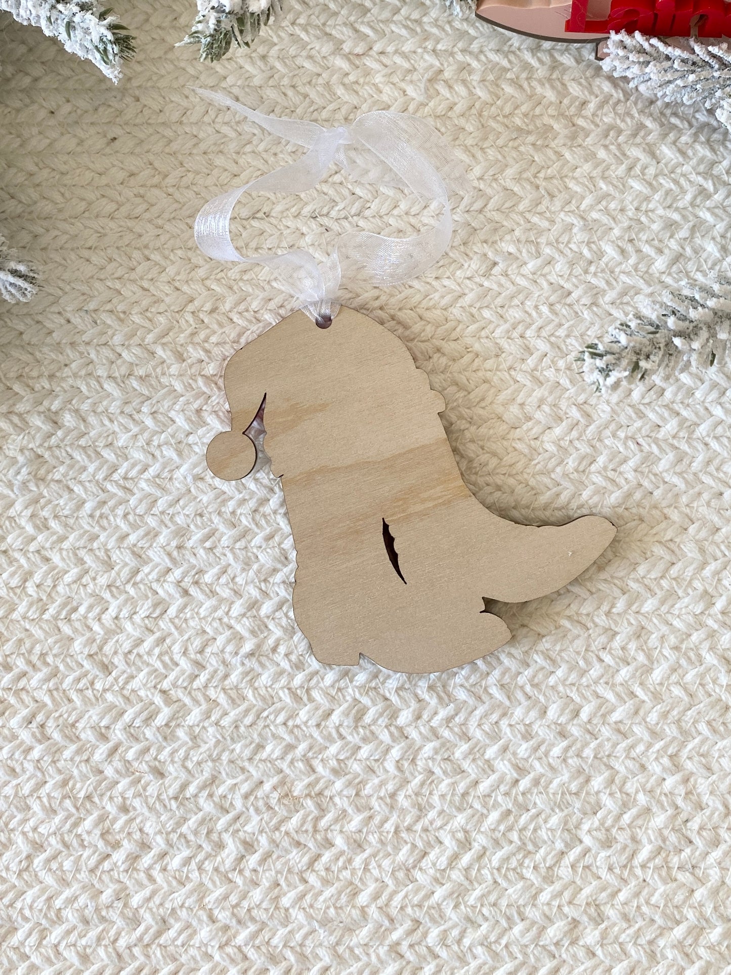 Cowboy Christmas Boots Personalized Ornament