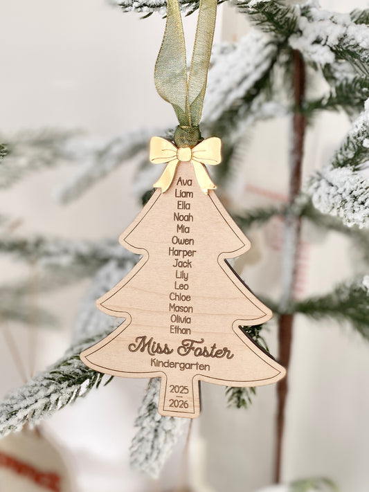 Teacher Classroom Tree – Personalized Student Name Ornament
