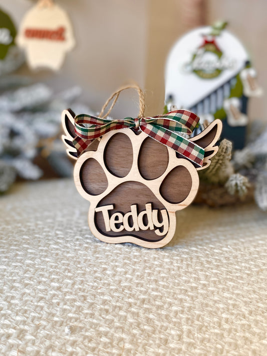 Angel Paw Print Keepsake – Personalized Pet Ornament