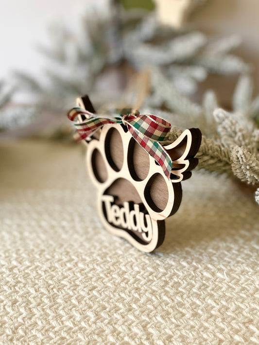 Angel Paw Print Keepsake – Personalized Pet Ornament