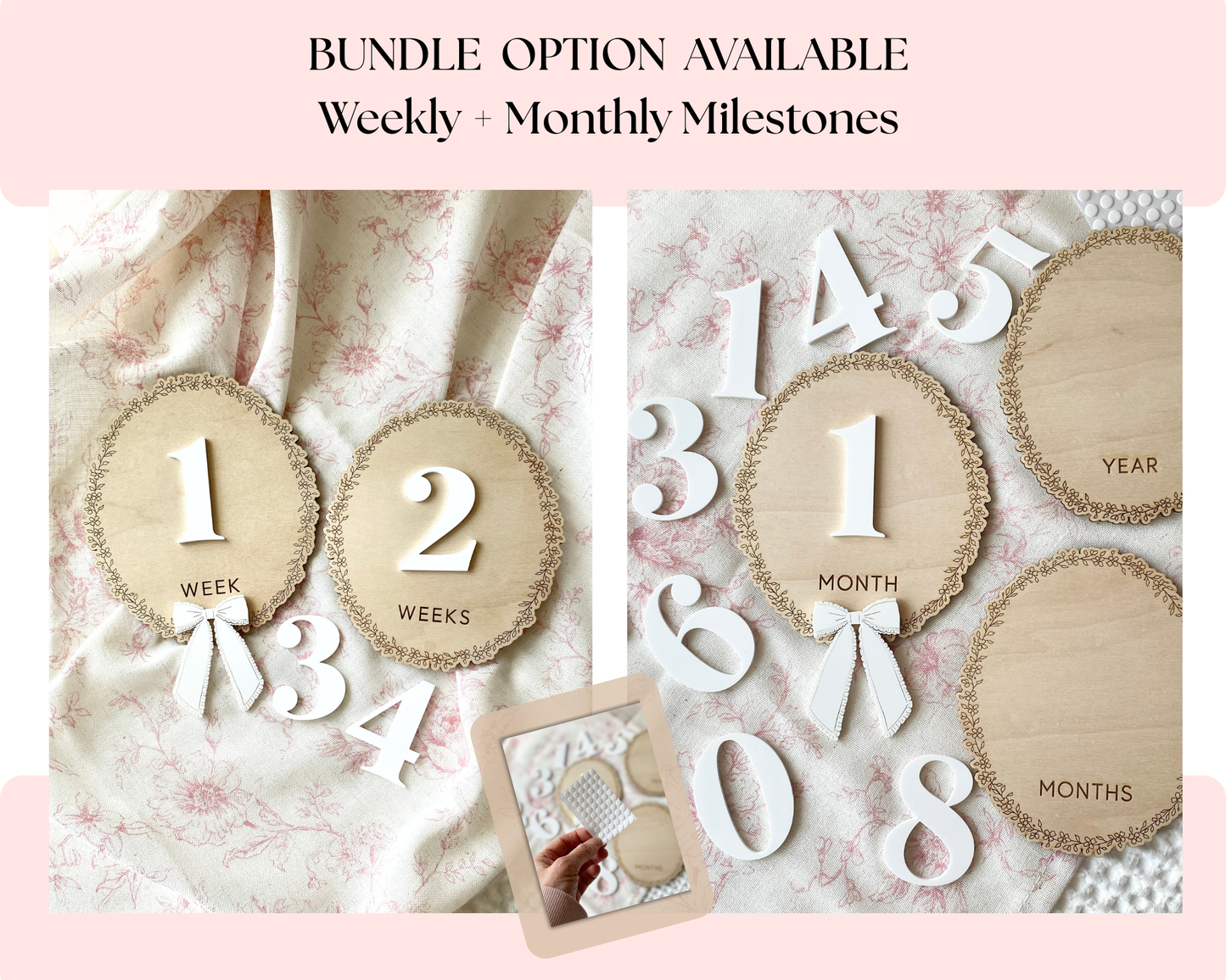 Baby Monthly Milestone Photo Markers | 1–12 Months + First Year