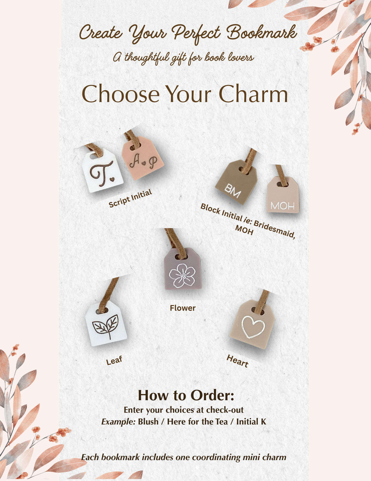 Book Club Tea Tag Bookmark + Mini-Charm