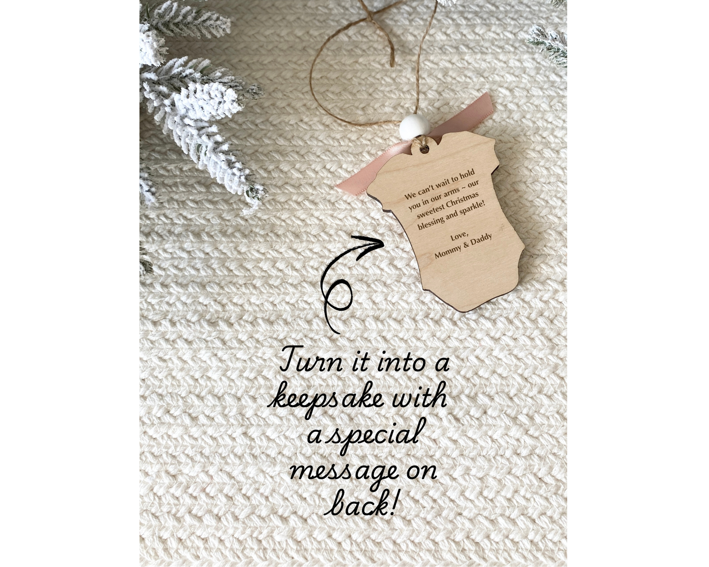 Merry Christmas Mommy & Daddy – Baby Announcement Ornament