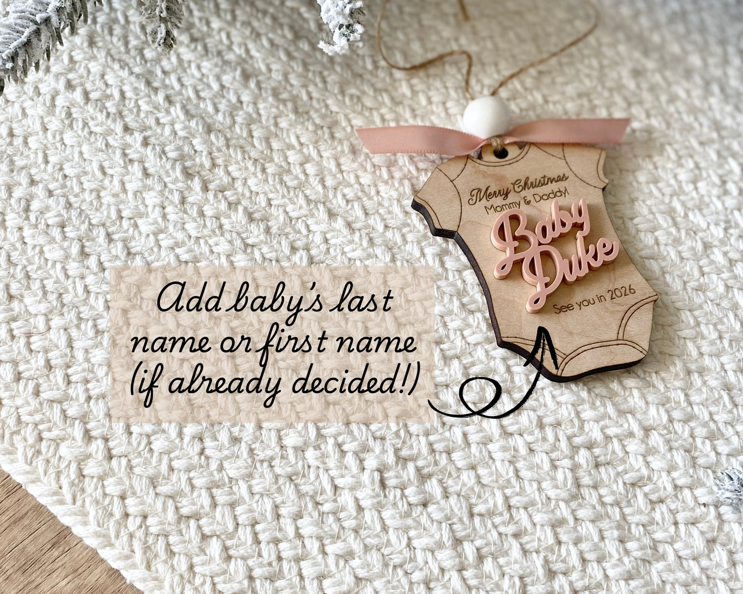 Merry Christmas Mommy & Daddy – Baby Announcement Ornament
