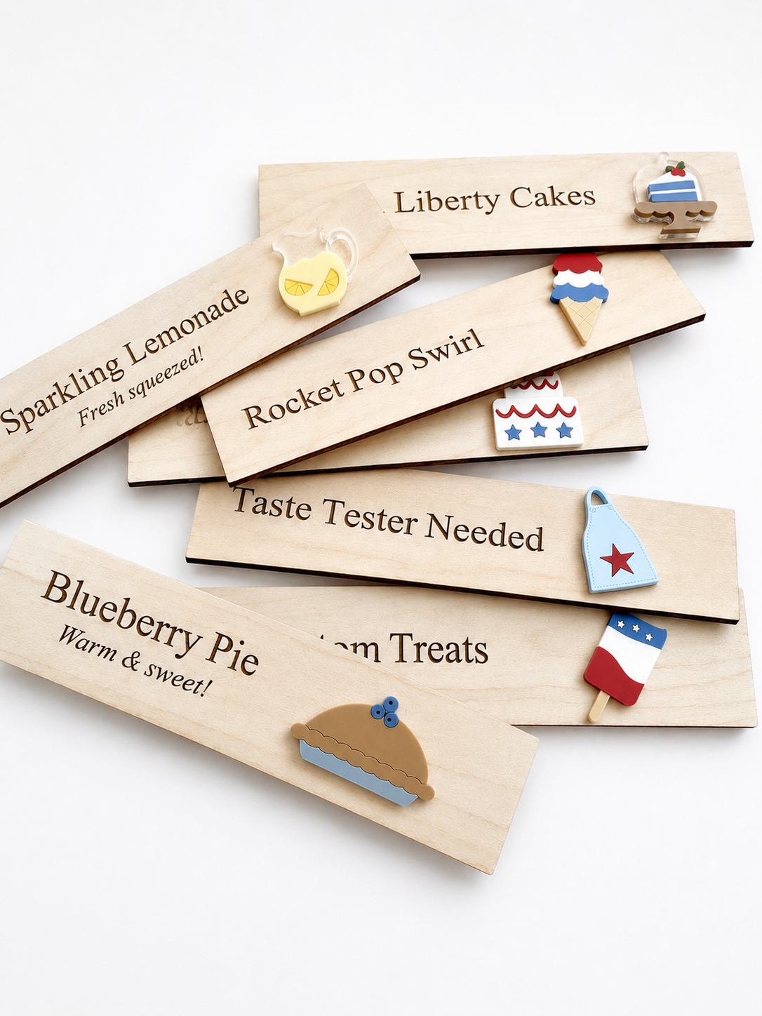 Patriotic Bakery Menu Play Board Expansion Pack  | Interchangeable Bakery Board Add-On | 4th of July Pretend Play Collection
