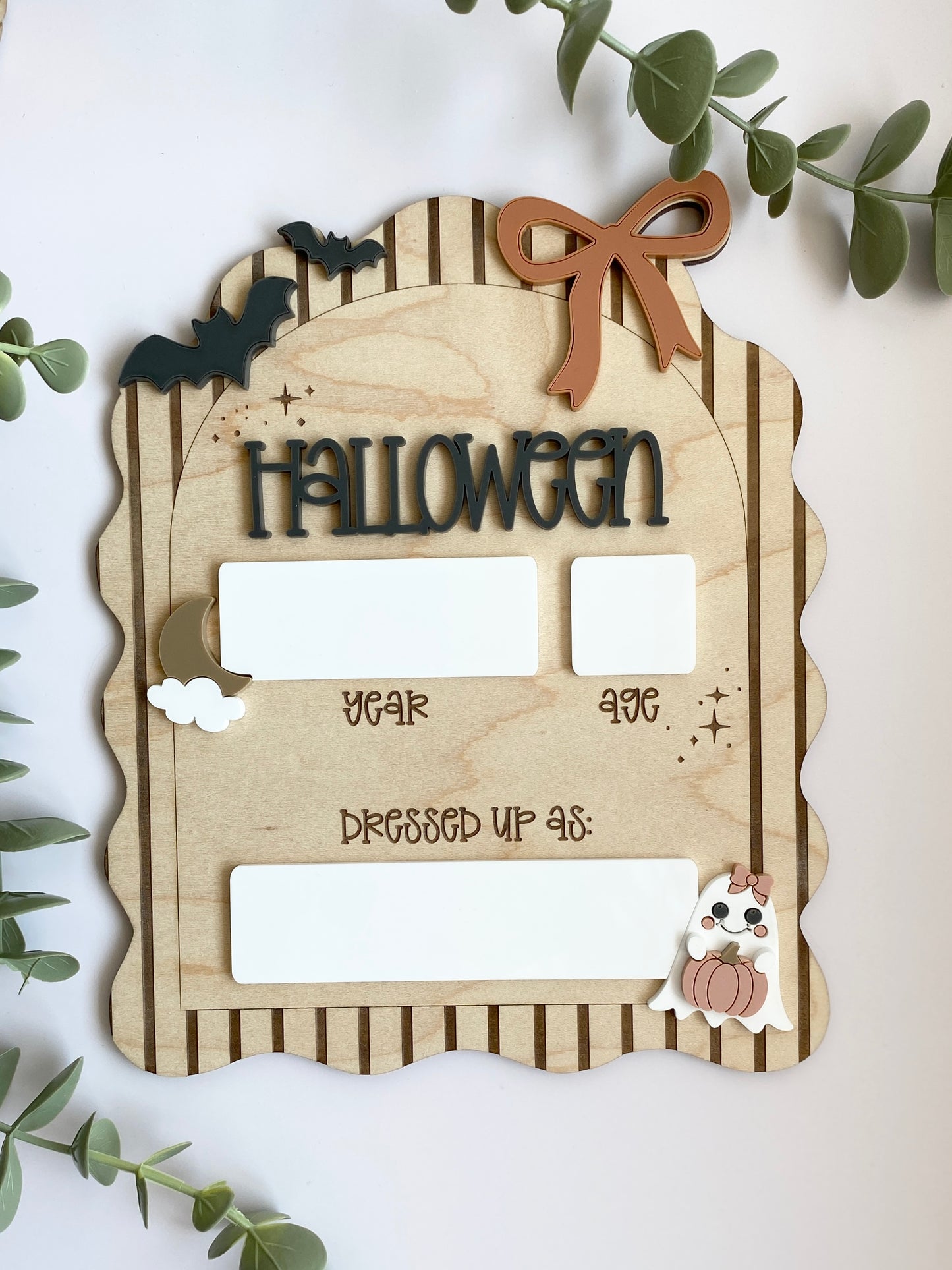 Personalized Halloween Costume Board | Kids Photo Prop | Dry Erase Halloween Sign | Yearly Keepsake | First Halloween