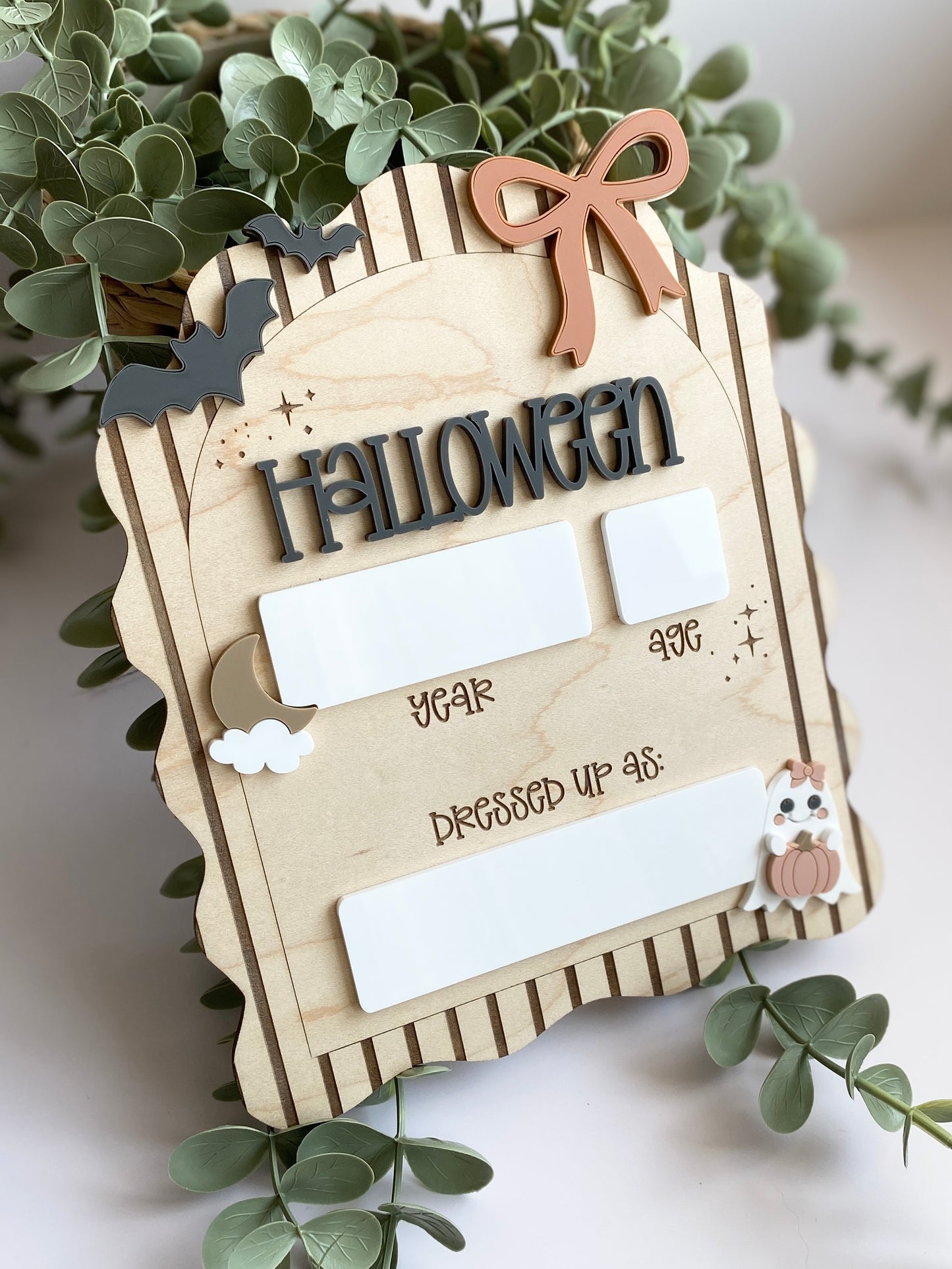 Personalized Halloween Costume Board | Kids Photo Prop | Dry Erase Halloween Sign | Yearly Keepsake | First Halloween