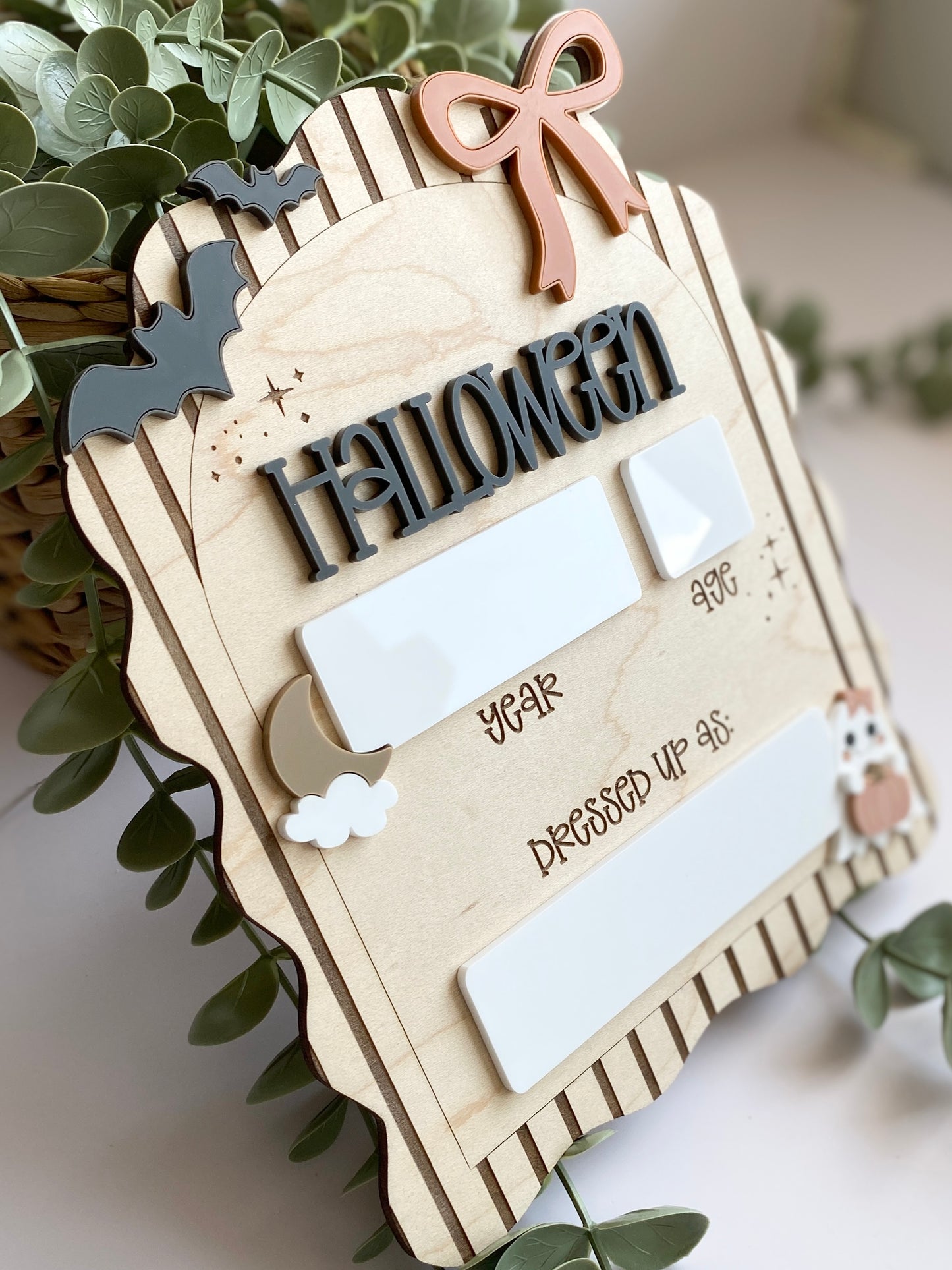 Personalized Halloween Costume Board | Kids Photo Prop | Dry Erase Halloween Sign | Yearly Keepsake | First Halloween