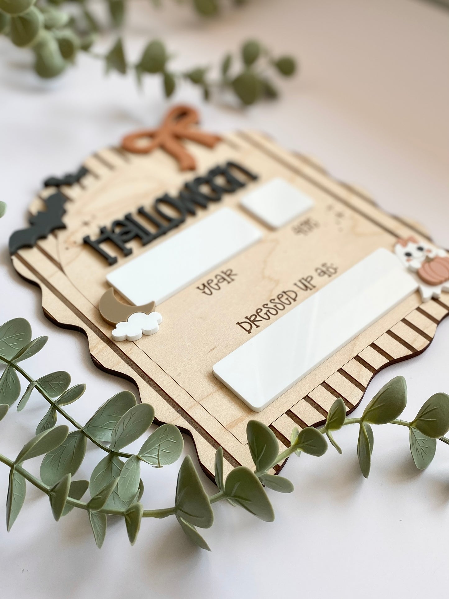 Personalized Halloween Costume Board | Kids Photo Prop | Dry Erase Halloween Sign | Yearly Keepsake | First Halloween
