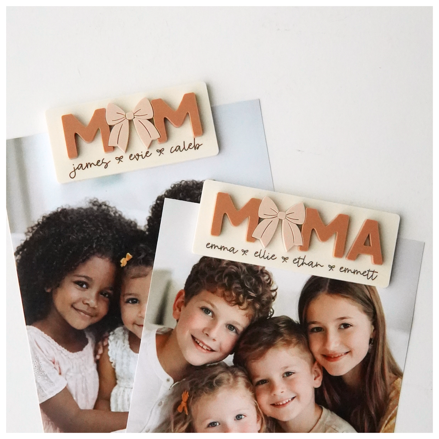 Personalized Mom or Mama Fridge Magnet with Kids Names