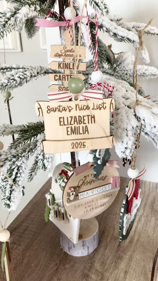 Santa’s Nice List Scroll Ornament