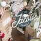 Retro Family Christmas Wreath Ornament