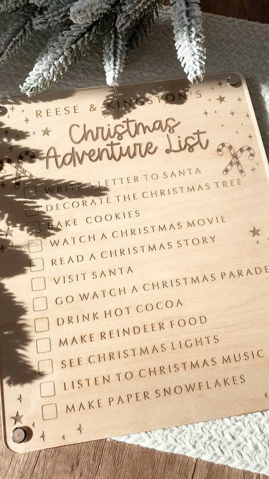 Our Christmas Adventures – Personalized Dry Erase Board